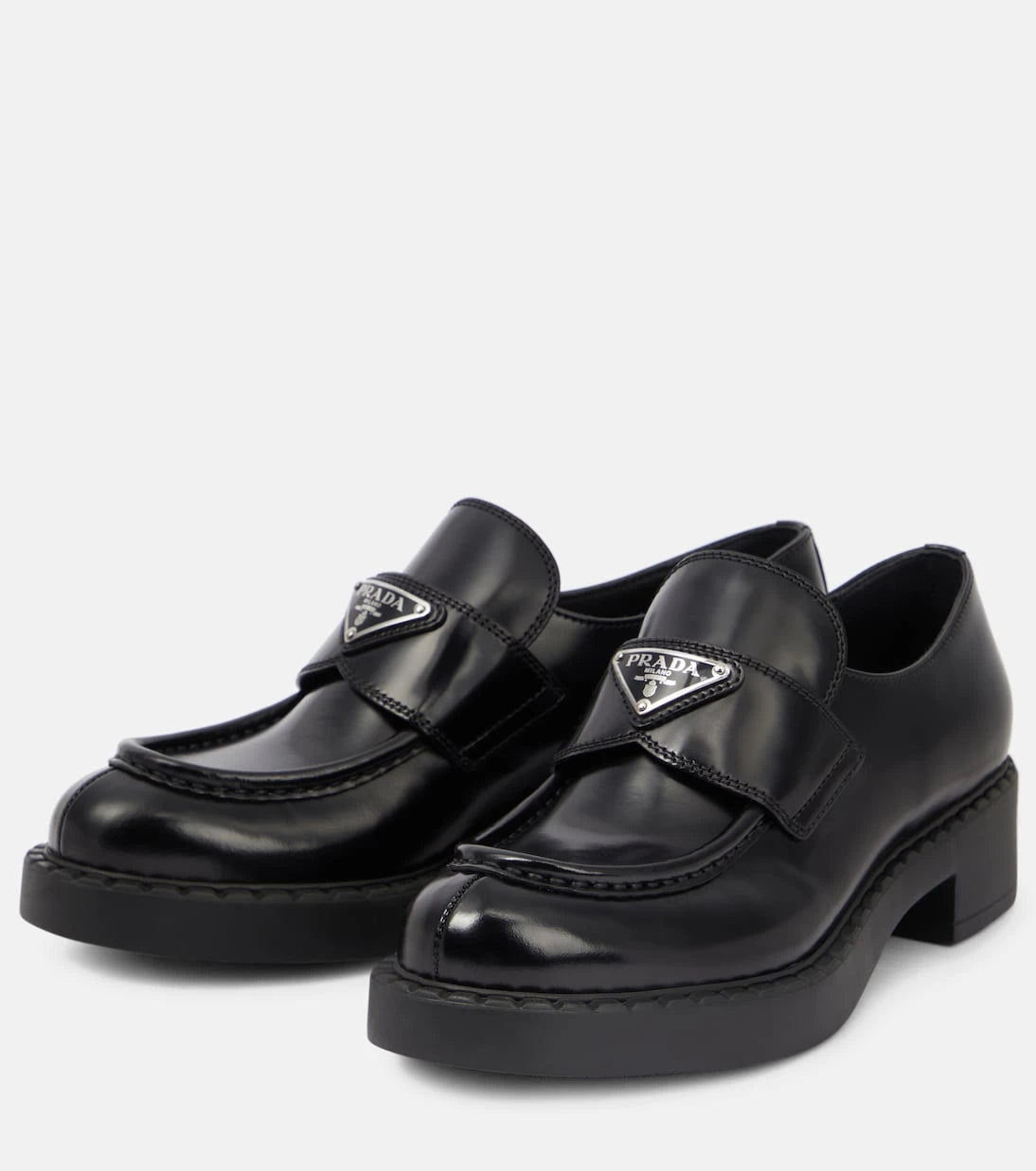 Prada - Platform leather loafers