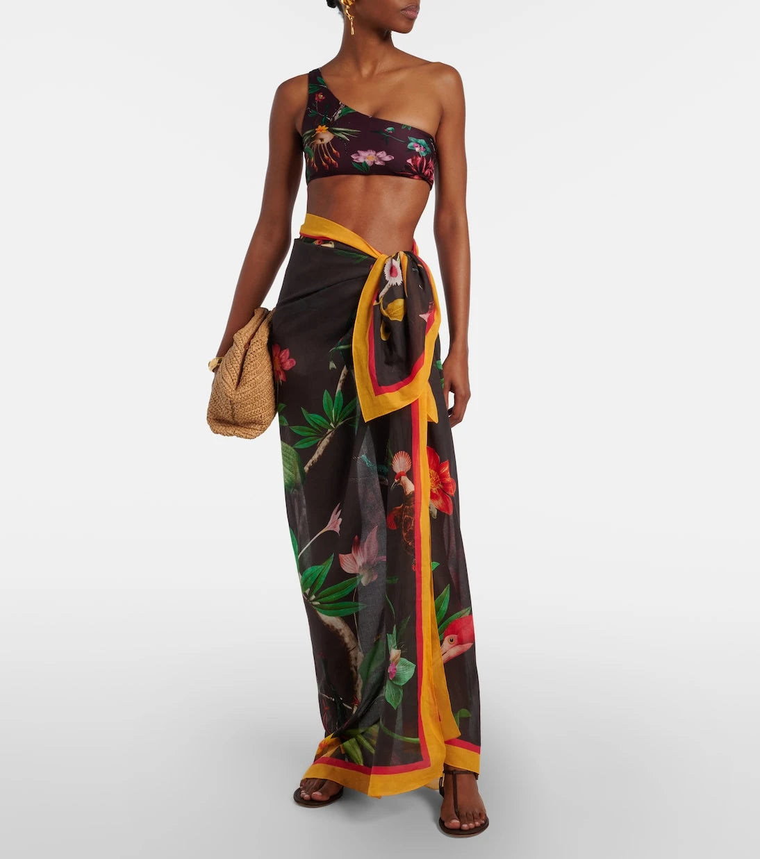 La DoubleJ - Zooflora Placée cotton beach cover-up