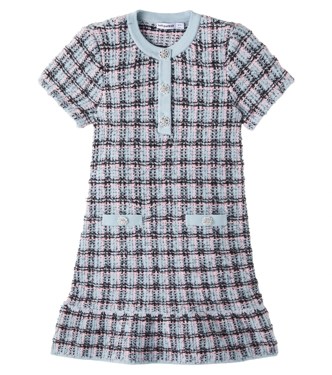 Self-Portrait Kids - Checked cotton-blend tweed dress
