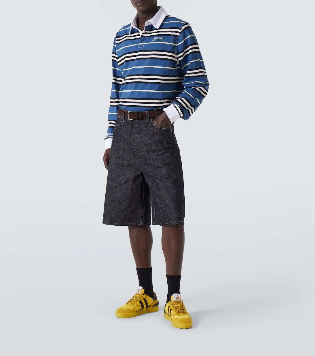 Lanvin - Clay leather-trimmed sneakers