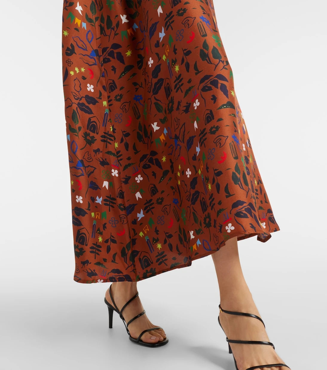 Asceno - Melfi printed silk twill midi dress