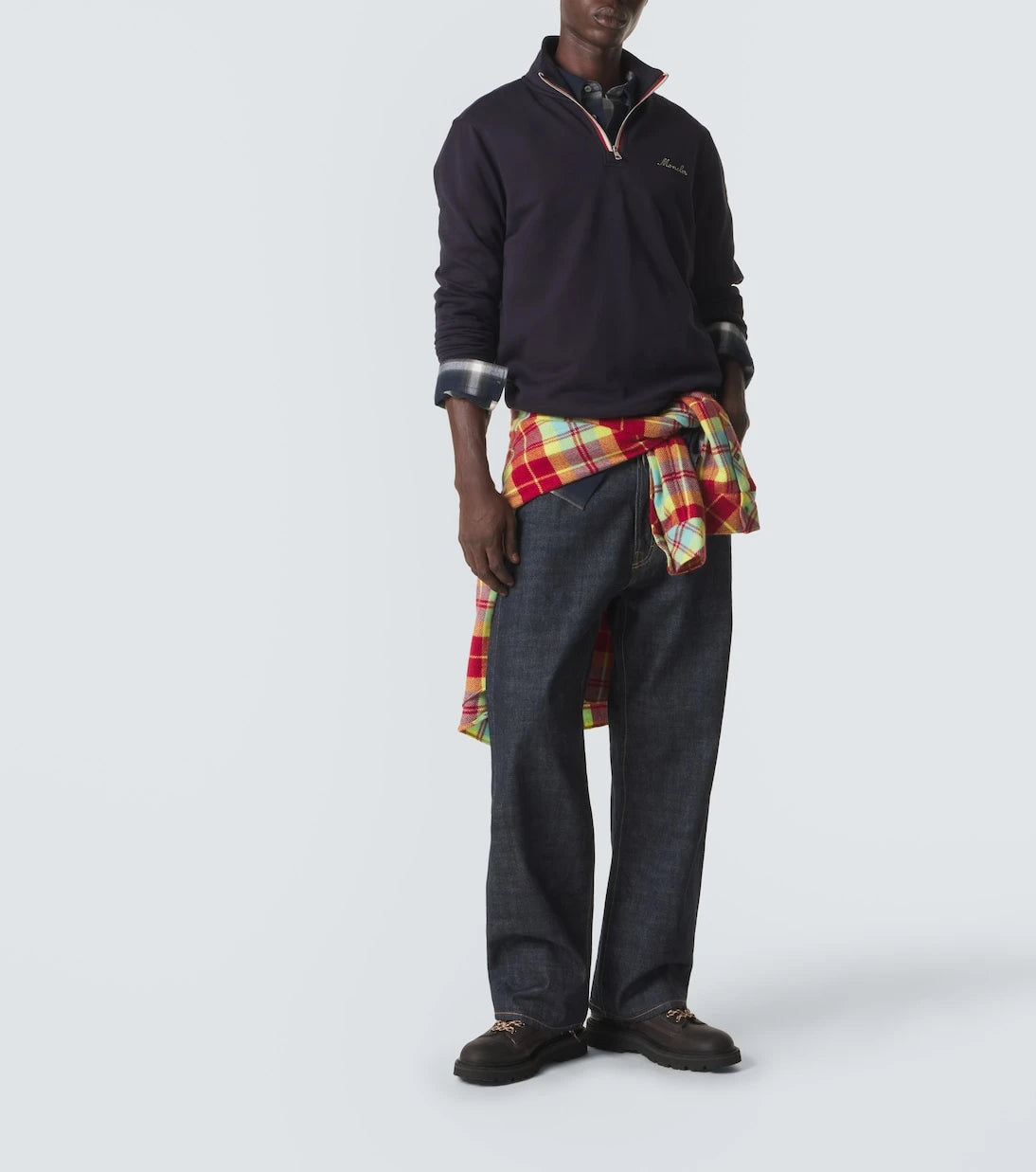 Moncler - Cotton jersey half-zip sweatshirt
