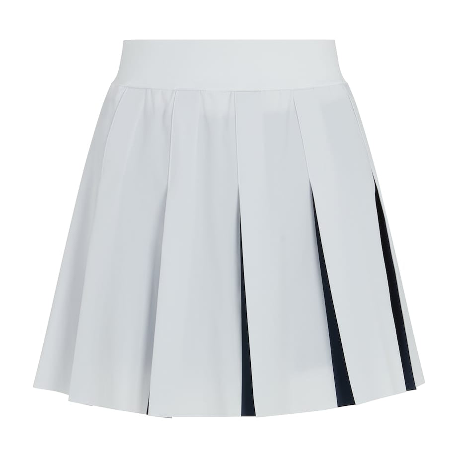 Varley White Bronte Pleated Two-in-One Skirt