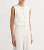 White Tweed Sleeveless Jacket
