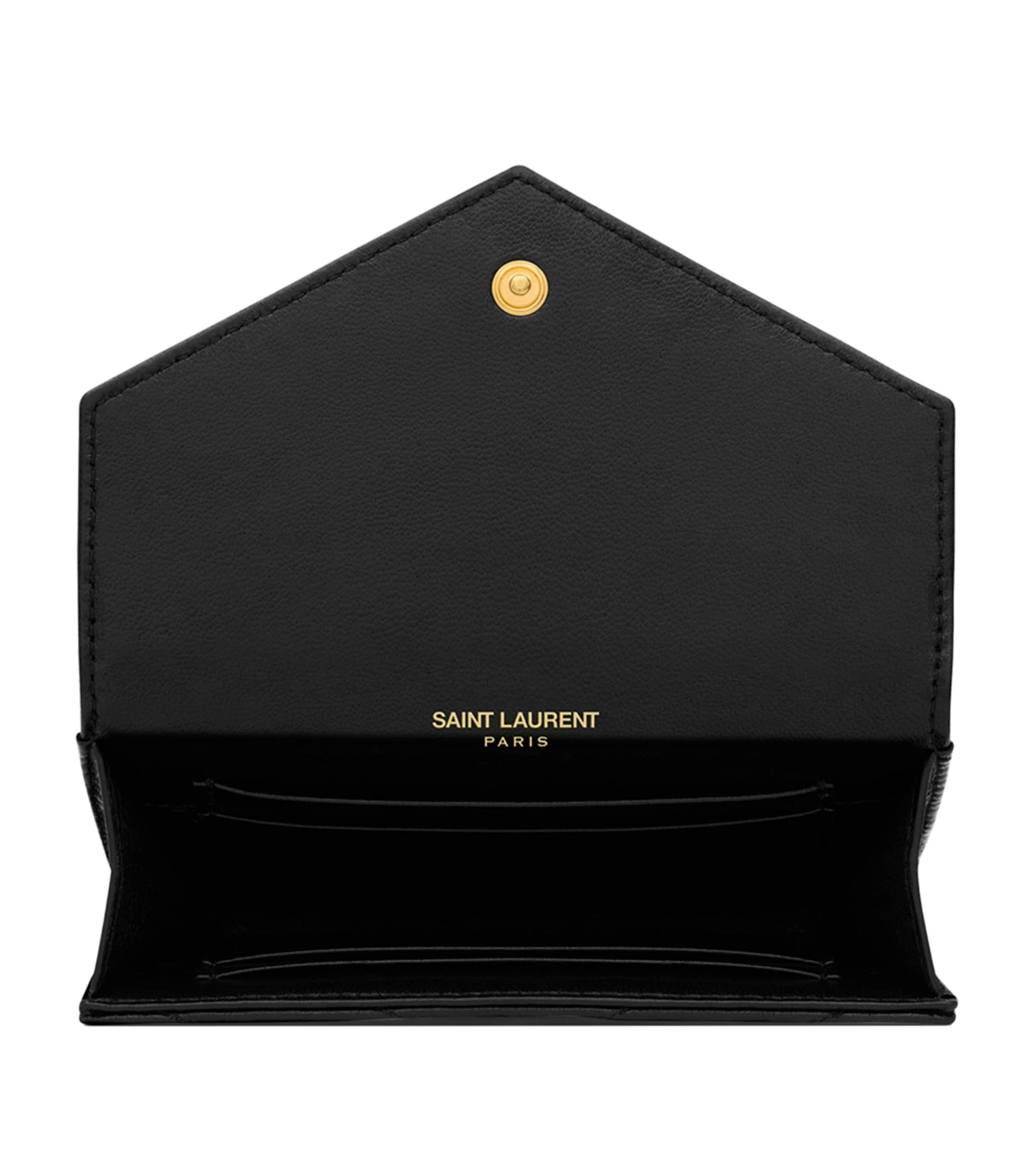 Saint Laurent Black Small Monogram Matelassé Envelope Wallet