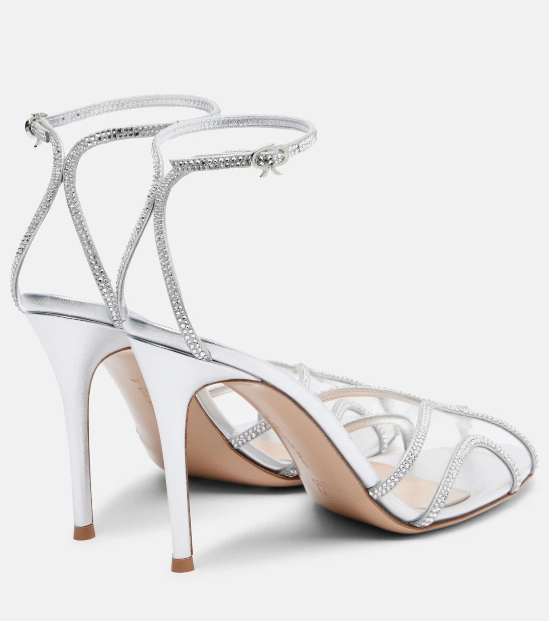Gianvito Rossi - Isabel 95 embellished suede and PVC sandals