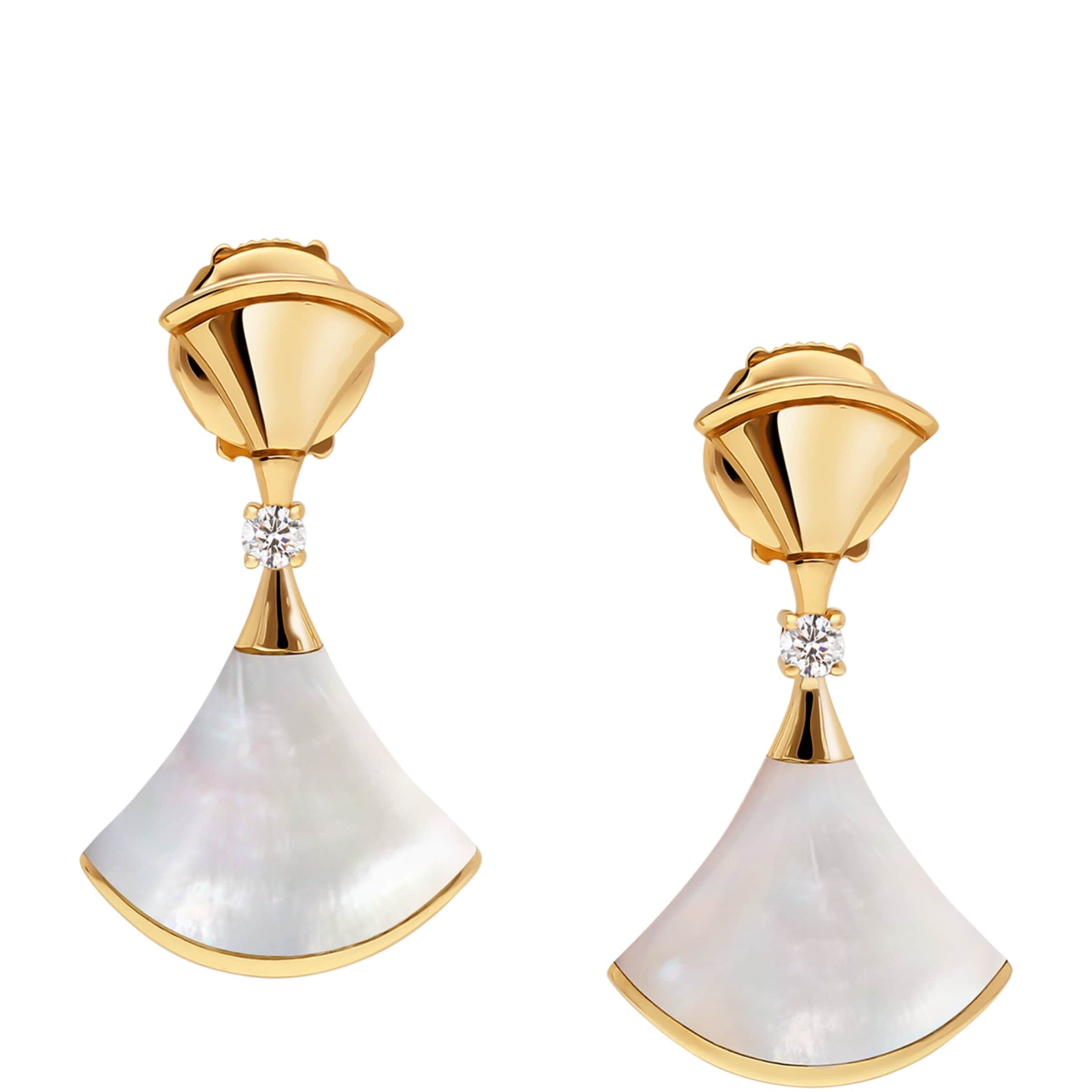 Yellow Gold and Mother of Pearl Divas' Dream Earrings