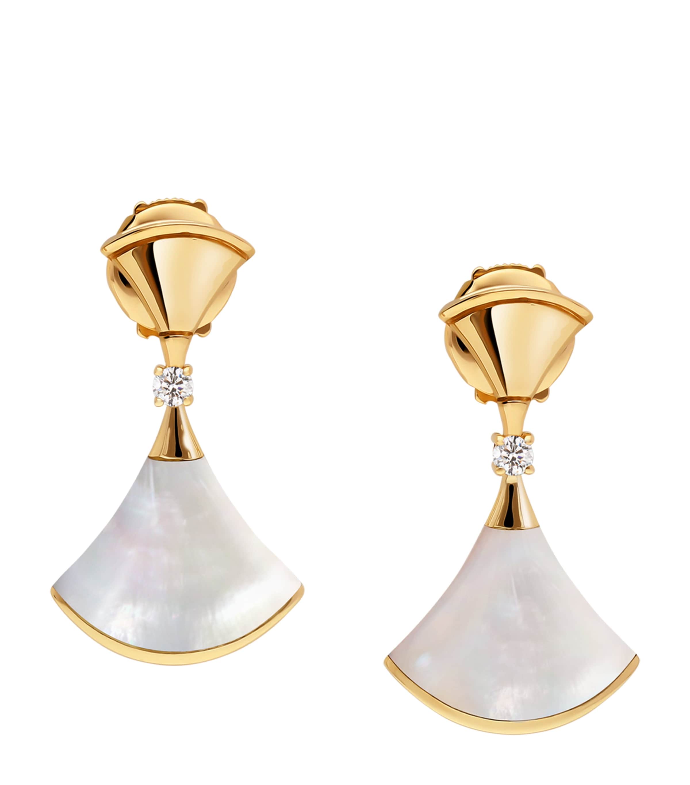 Yellow Gold and Mother of Pearl Divas' Dream Earrings