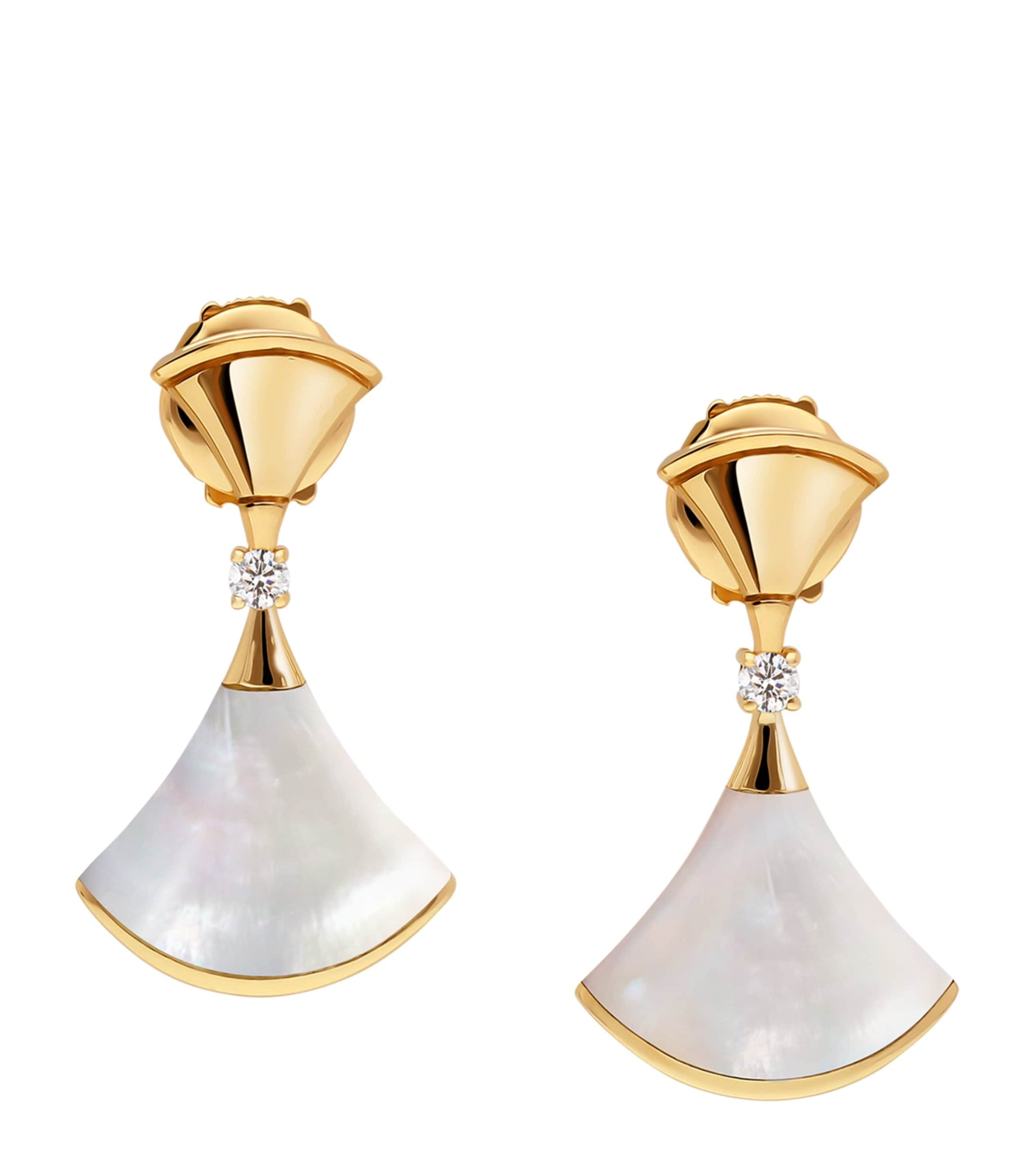 Yellow Gold and Mother of Pearl Divas' Dream Earrings