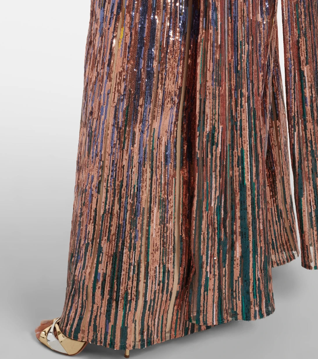 Elie Saab - Sequined scarf-detail strapless gown