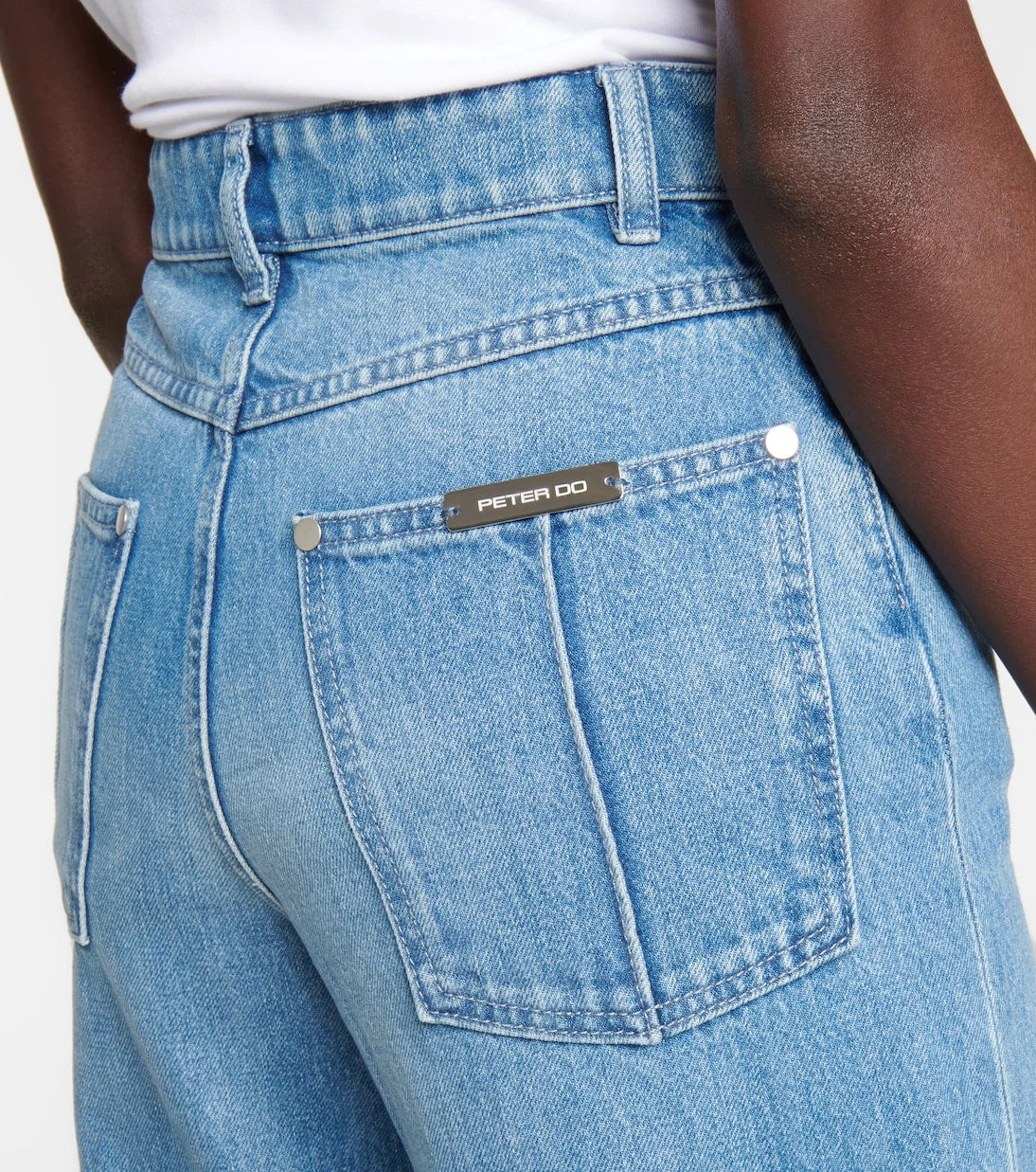Peter Do - Distressed high-rise wide-leg jeans