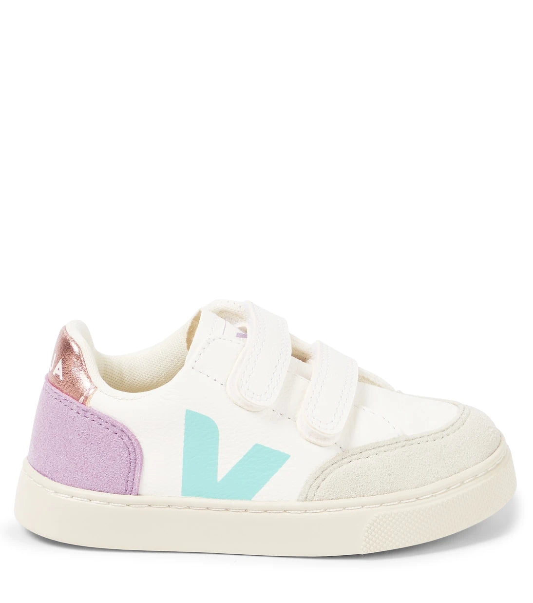 Veja Kids - V-12 suede-trimmed leather sneakers