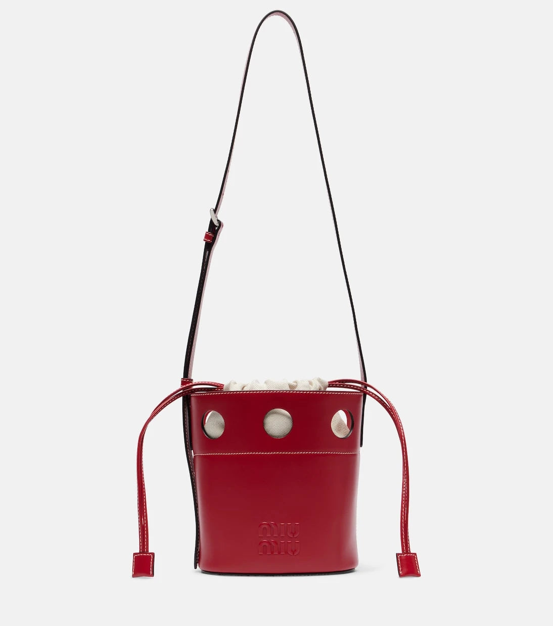 Miu Miu - Cutout leather bucket bag