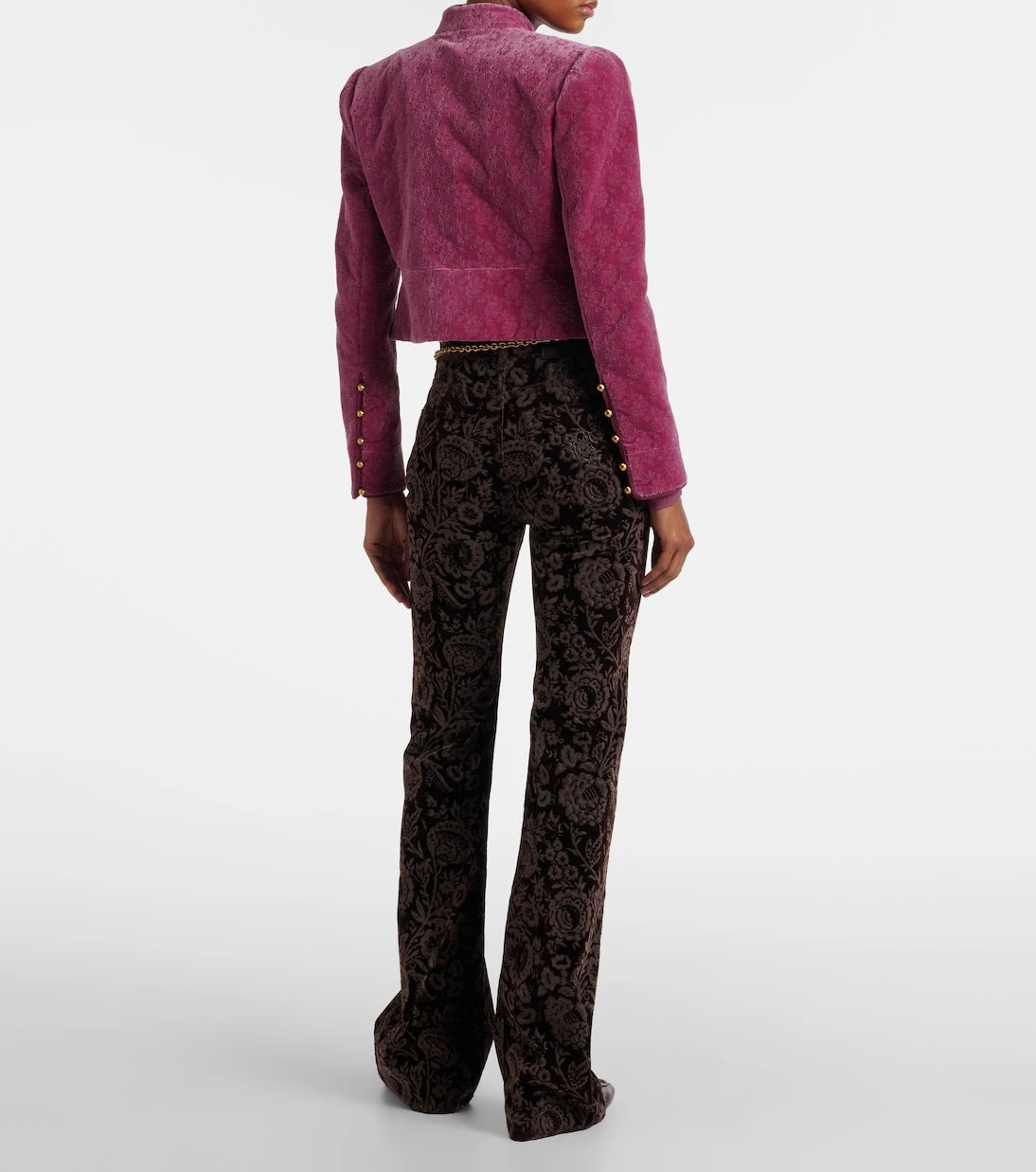 Chloé - Floral high-rise velvet straight pants