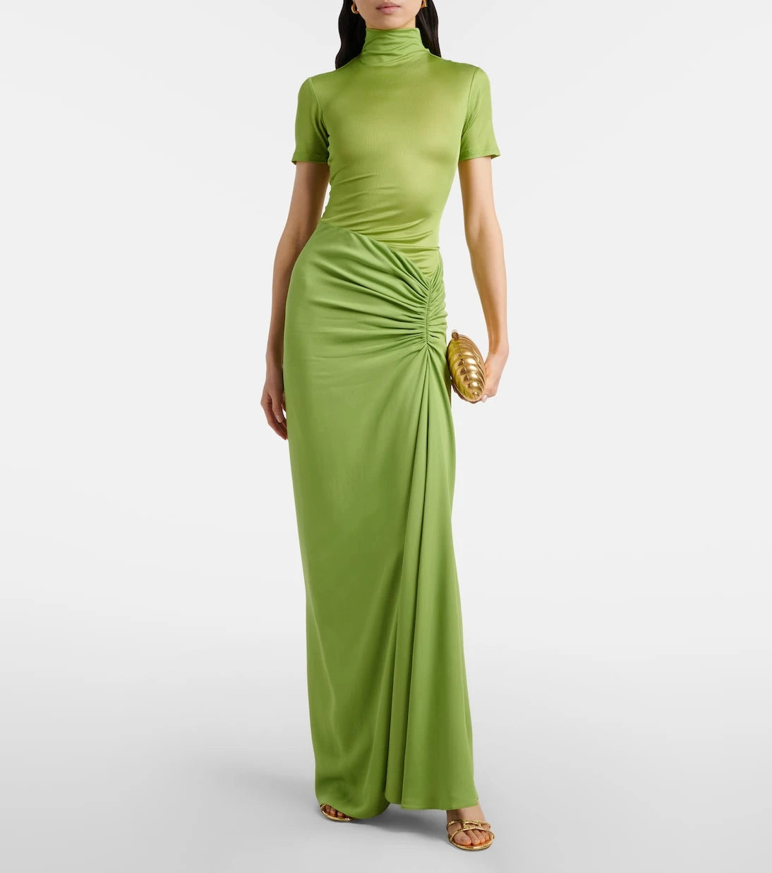 Christopher Esber - Fusion gathered ribbed-knit gown