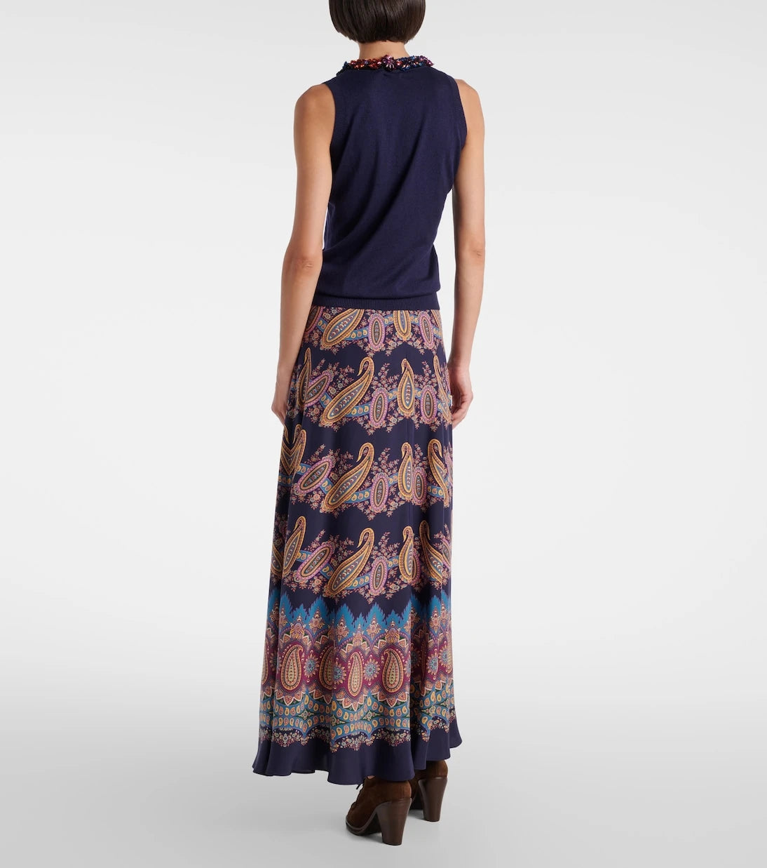 Etro - Embellished silk and cashmere top