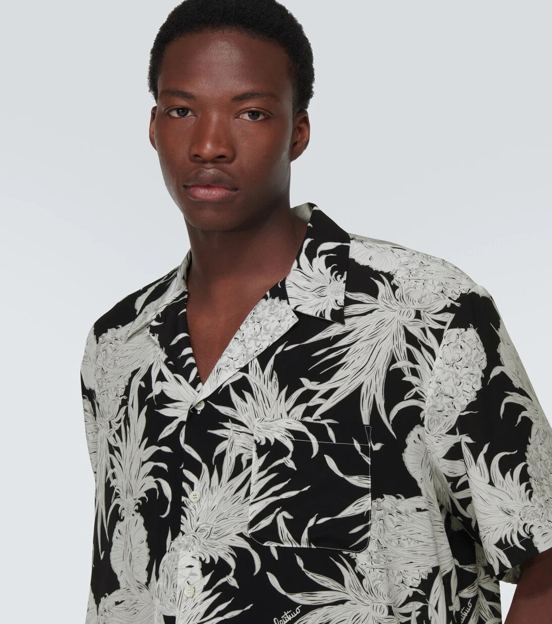 Valentino - Printed silk bowling shirt