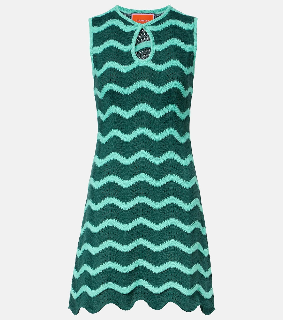 La DoubleJ - Wavy crochet keyhole cotton minidress