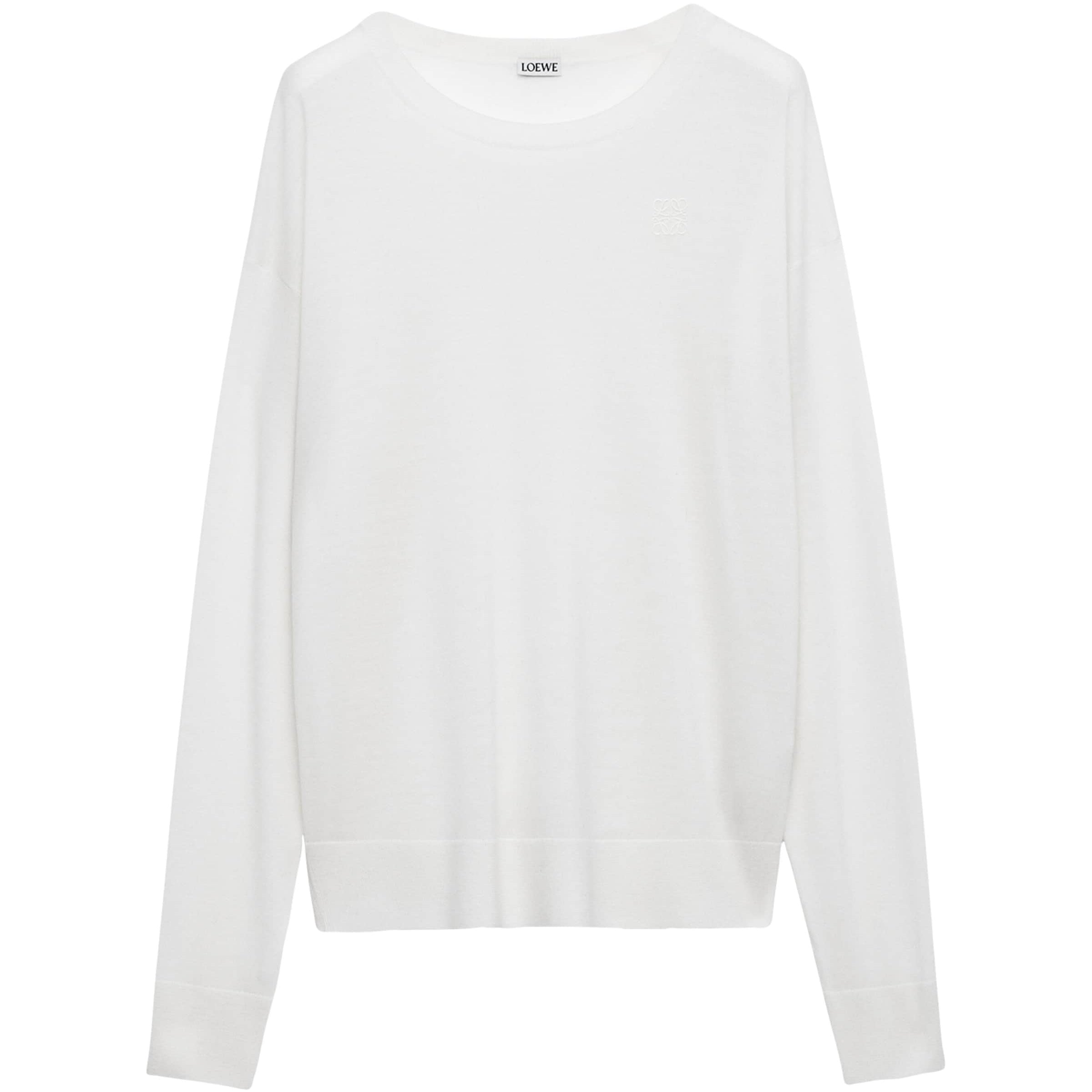 White Wool-Blend Extended-Sleeve Sweater
