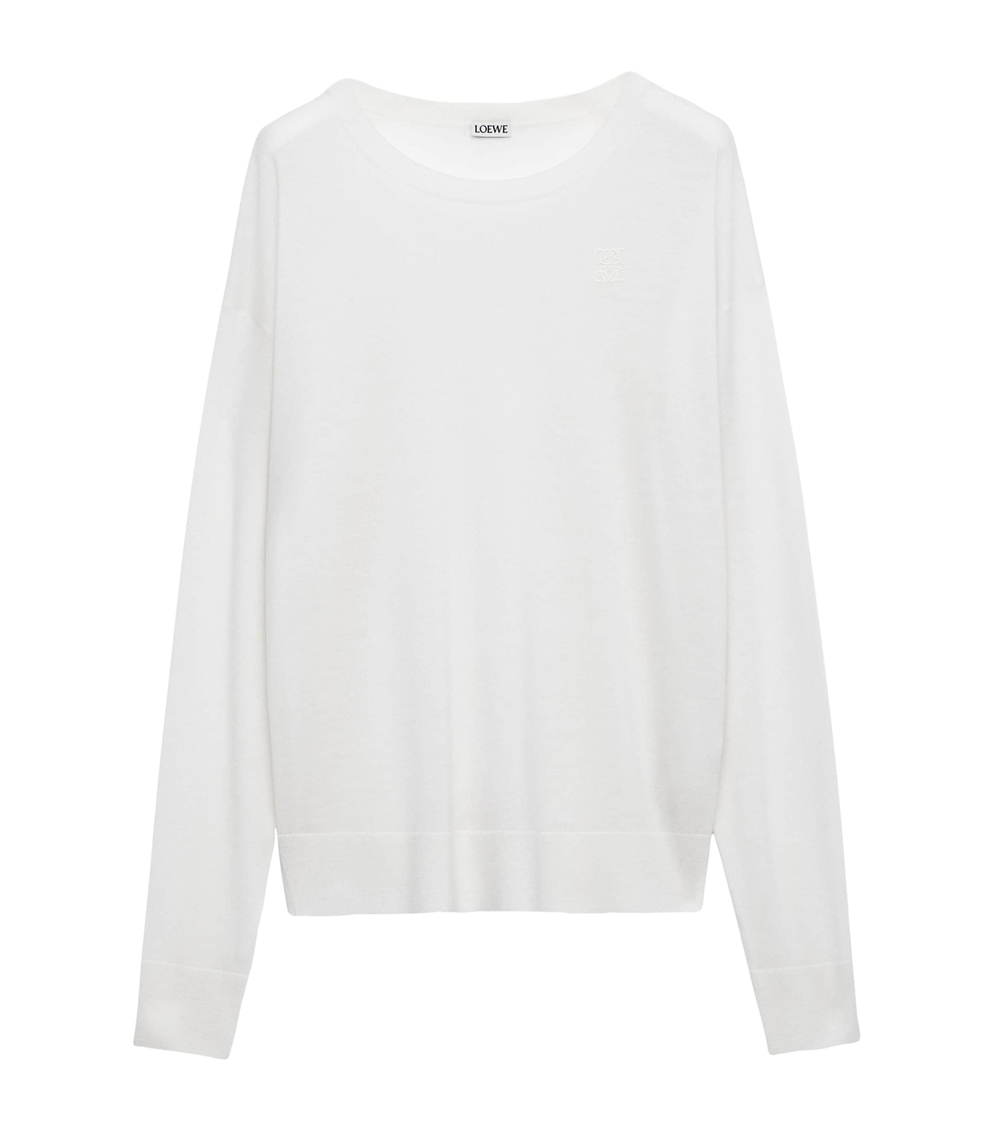 White Wool-Blend Extended-Sleeve Sweater