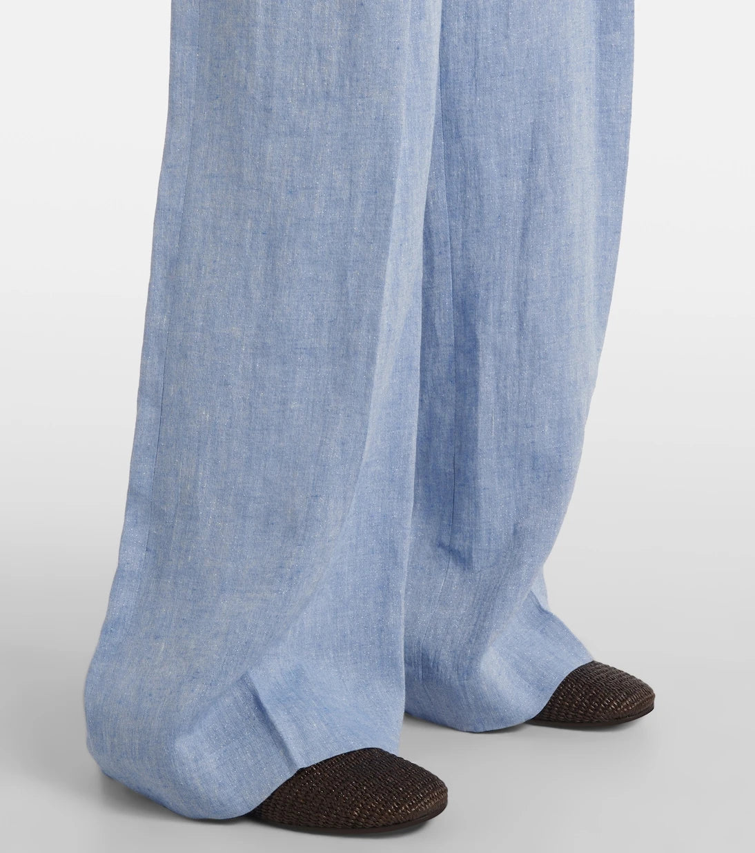 Brunello Cucinelli - High-rise linen-blend wide-leg pants