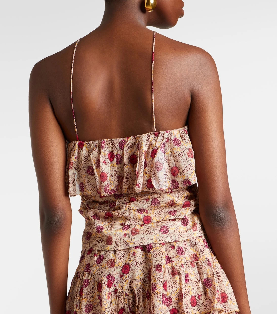 Marant Etoile - Dijimia printed ruffled cotton top