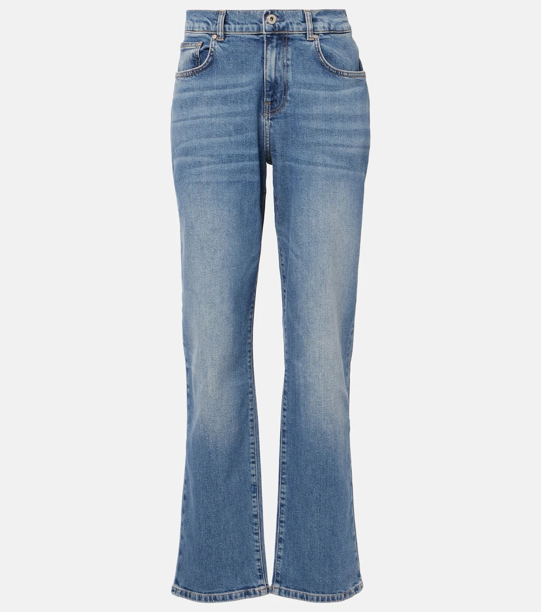 AG Jeans - بنطلون جينز بقصة مستقيمة وخصر مرتفع