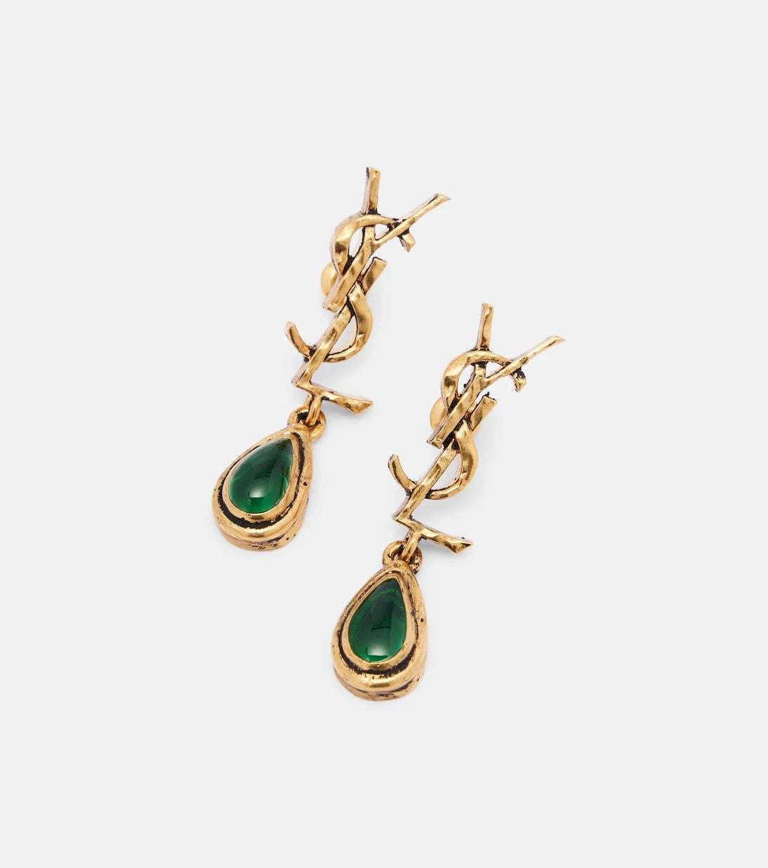 Saint Laurent - Cassandre embellished drop earrings