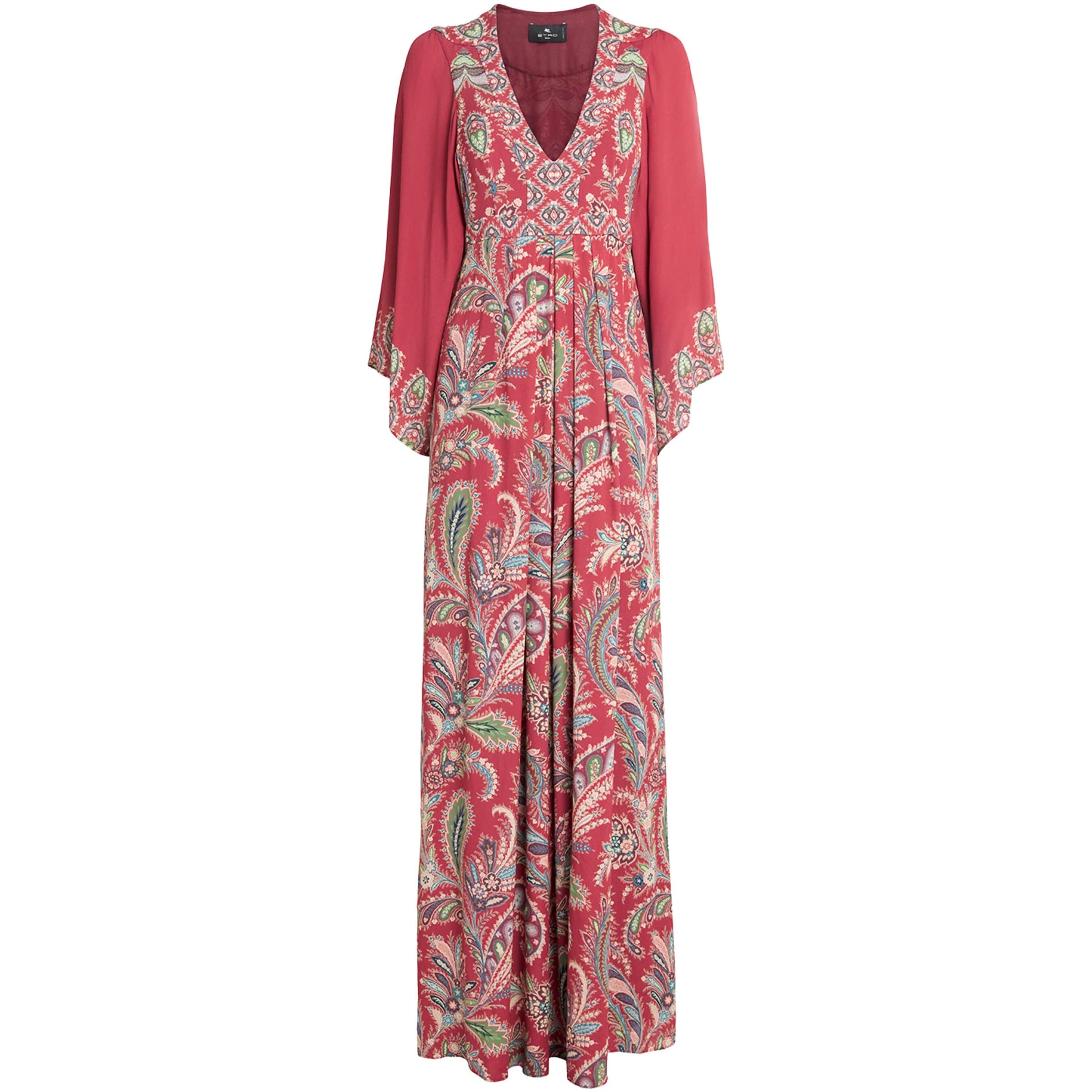 Etro Pink Crepe de Chine Paisley Maxi Dress