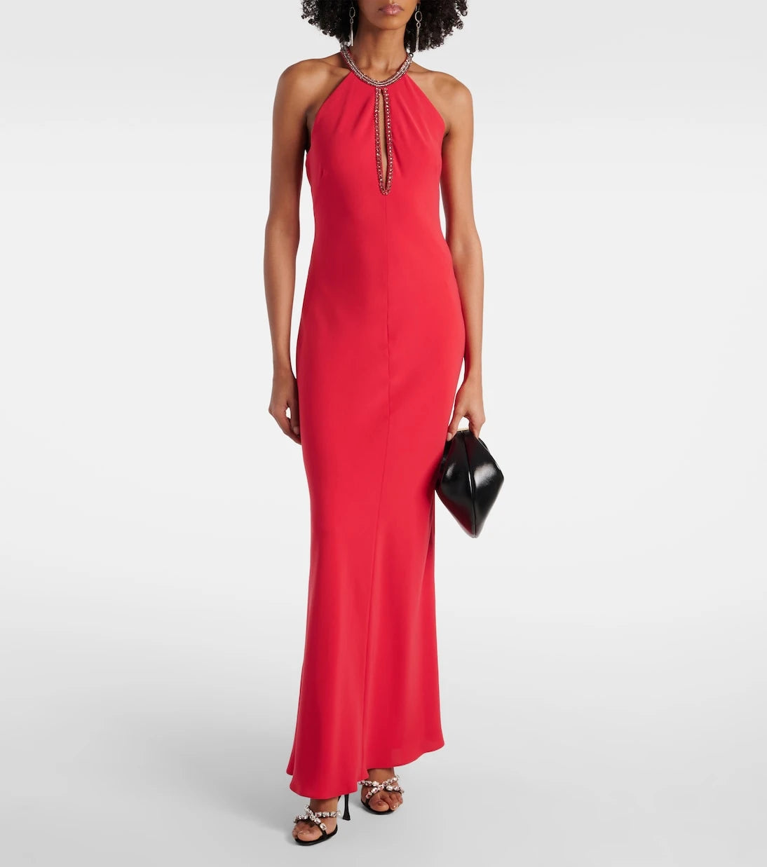 Max Mara - Fernet halterneck cady gown