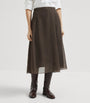 Brunello Cucinelli Brown Silk Circle Skirt