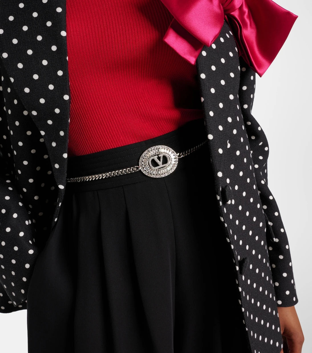 Valentino - VLogo crystal-embellished chain belt