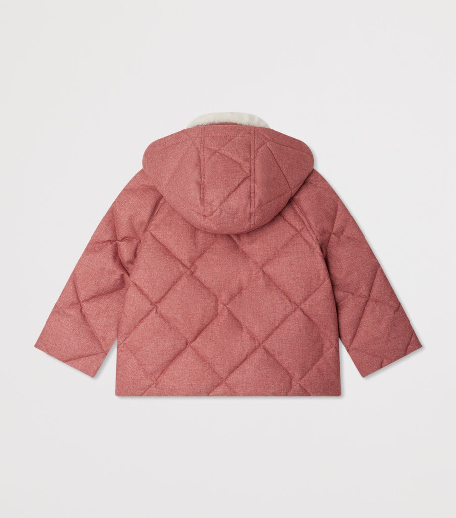 Faux Fur-Trim Hooded Pea Coat (4-8 Years)