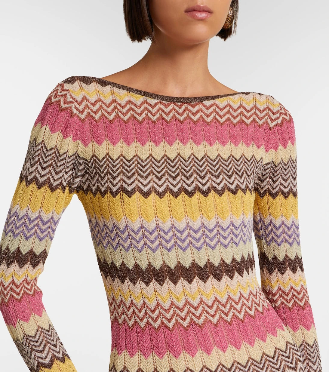 Faithfull - Pedro chevron lamé maxi dress