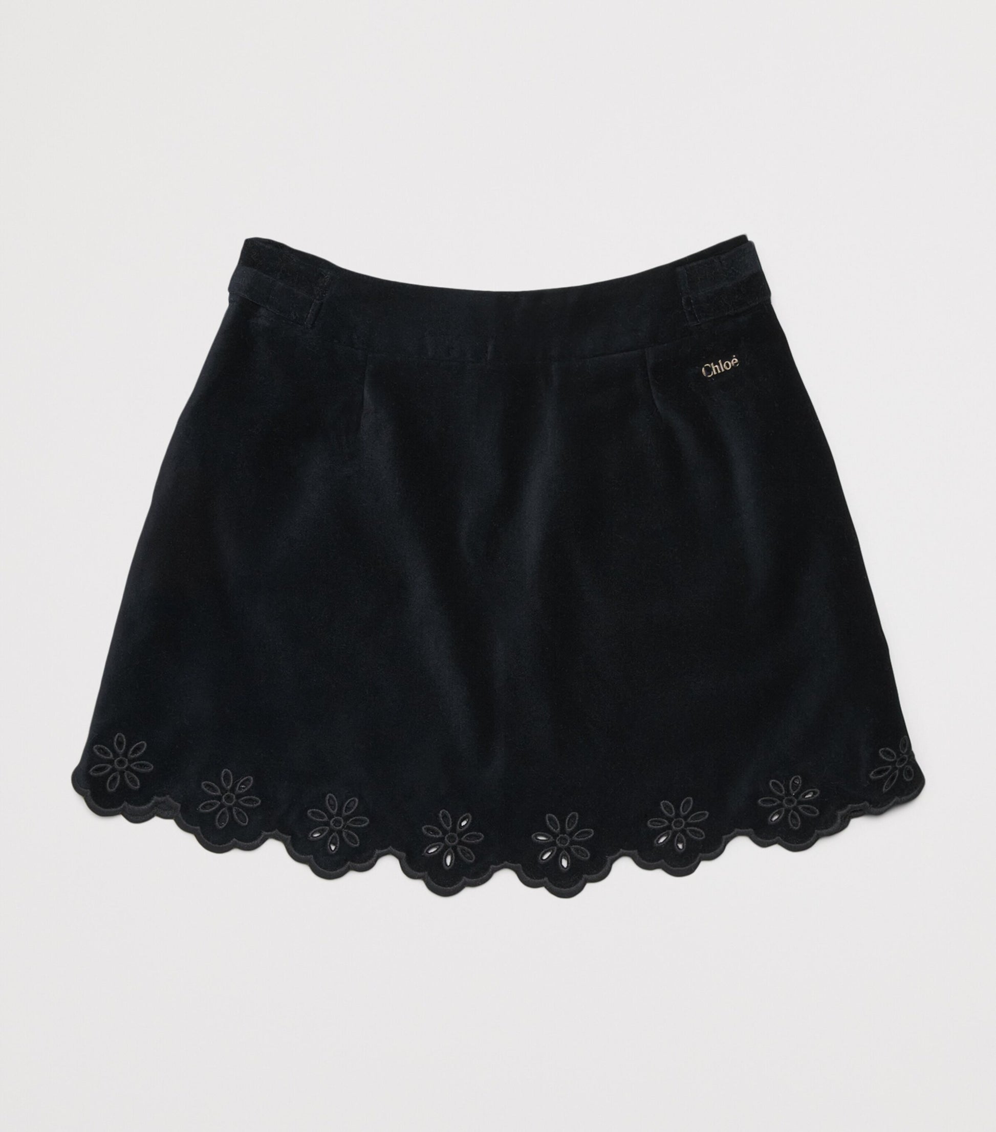 Chloé Kids Velvet Embroidered Skirt (14 Years)