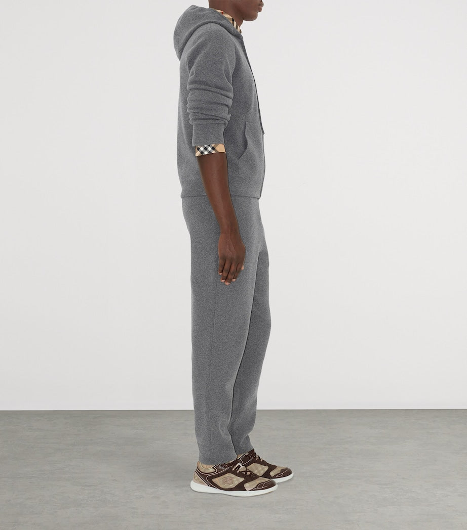 Burberry Grey Cashmere-Blend Zip-Up Slim Hoodie