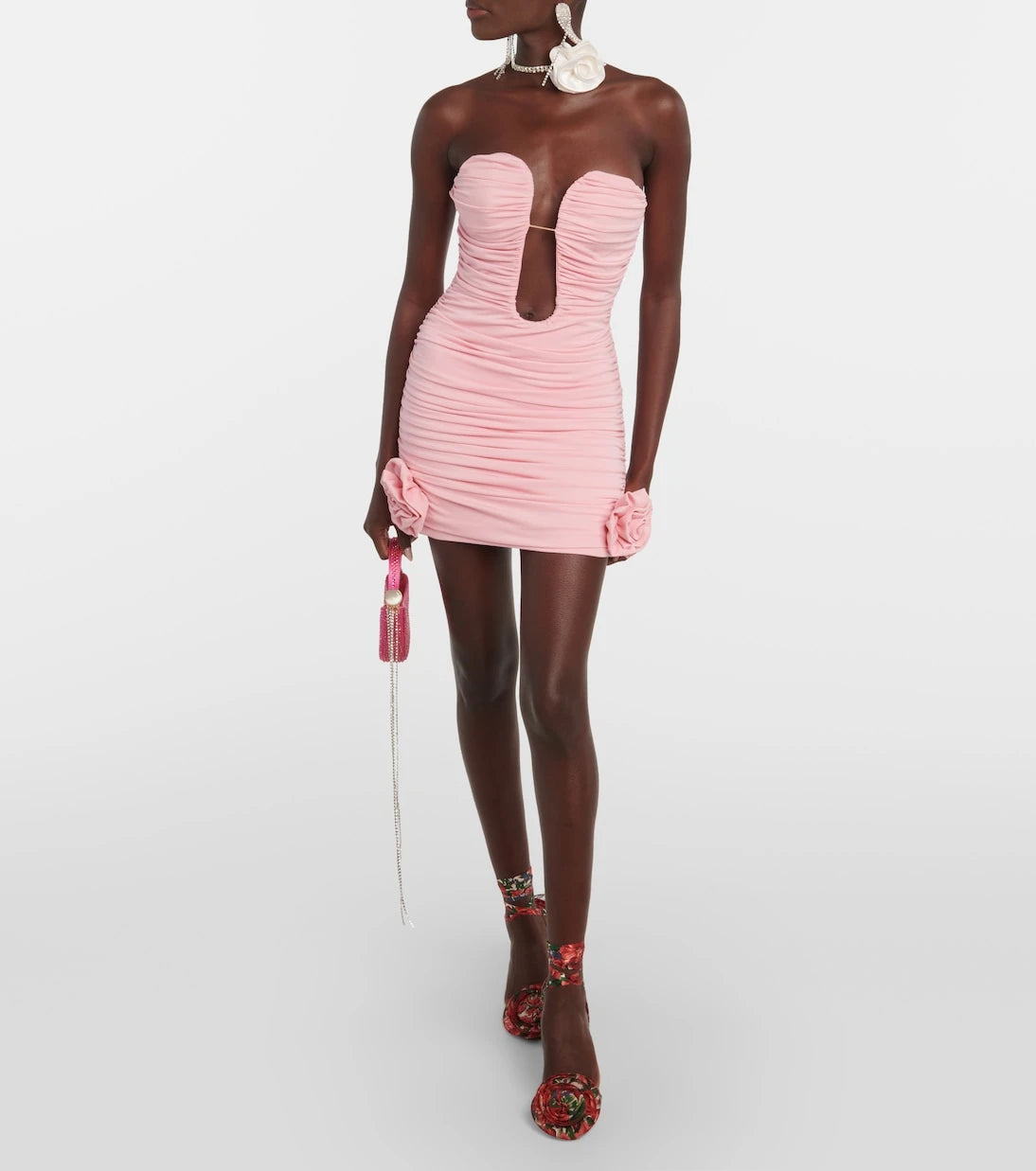 Magda Butrym - Floral-appliqué ruched minidress