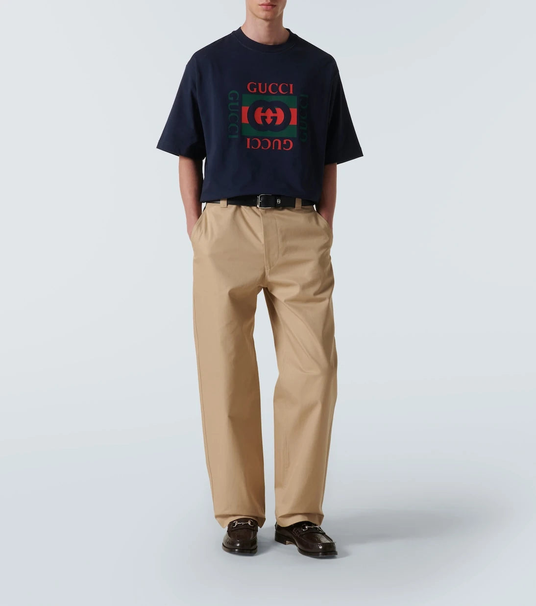 Gucci - تي شيرت جيرسيه قطني بشعار العلامة