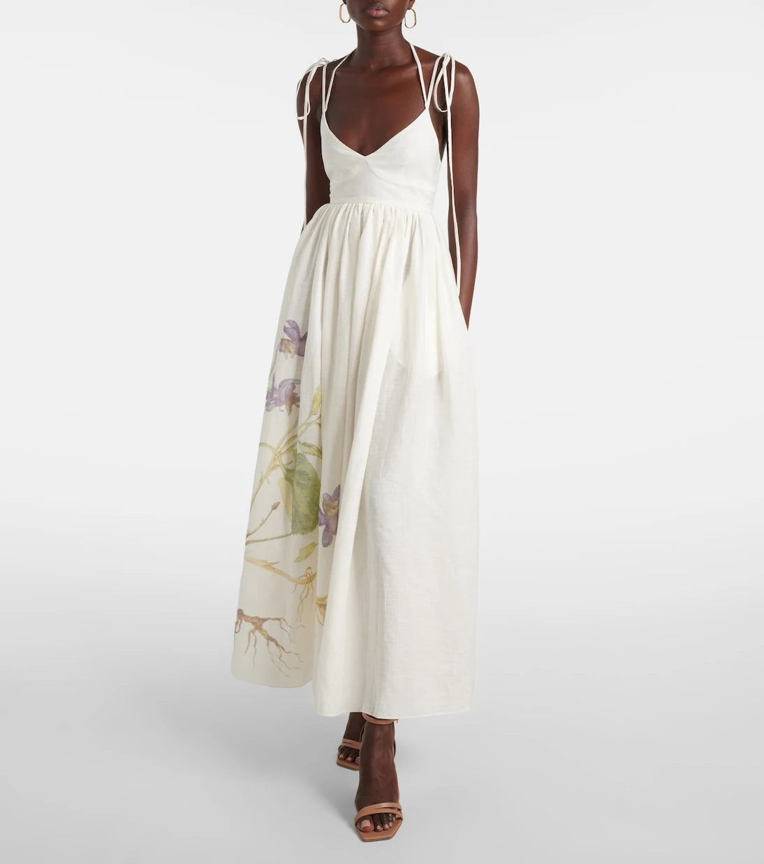 Erdem - Floral linen maxi dress
