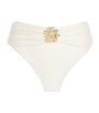 PatBO White Beaded Coral Bikini Bottoms