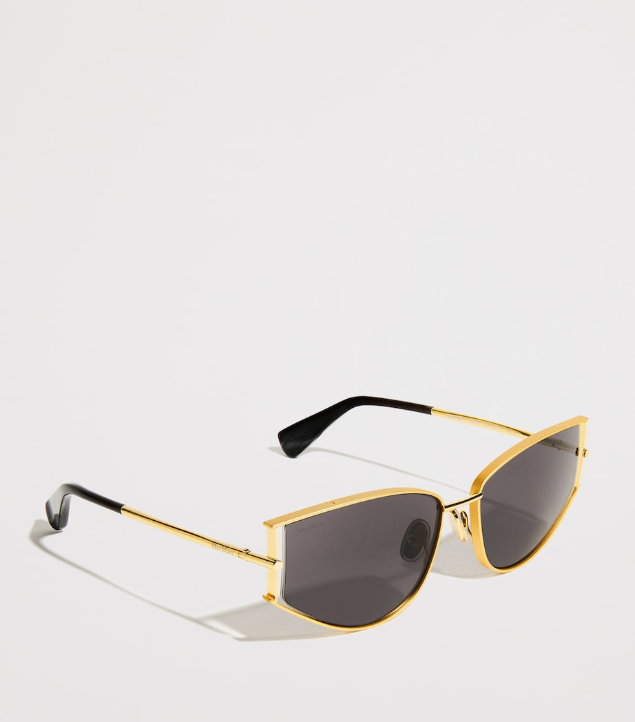 Max Mara Black Metal Cat-Eye Sunglasses
