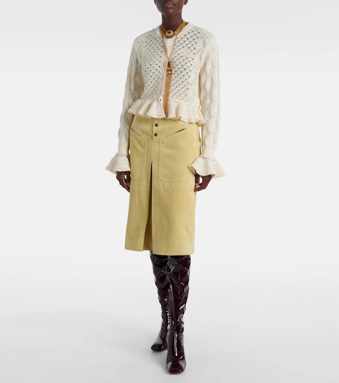Chloé - Suede midi skirt