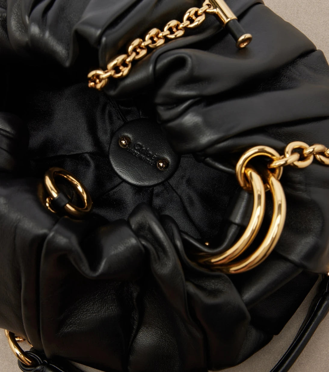 Chloé - Chloé Plissé Small leather shoulder bag