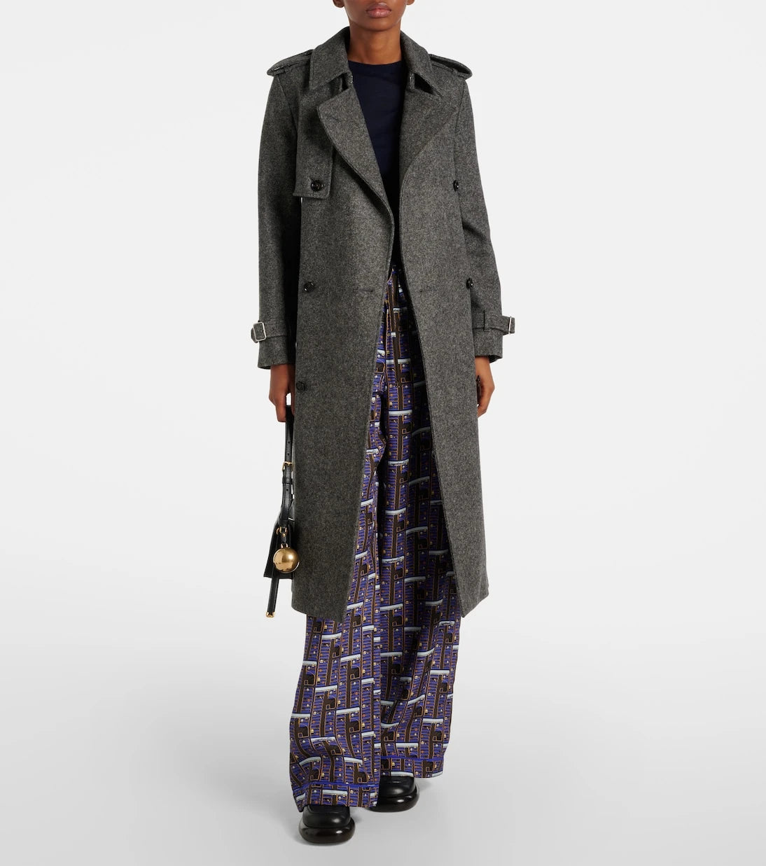 Burberry - Checked silk straight pants