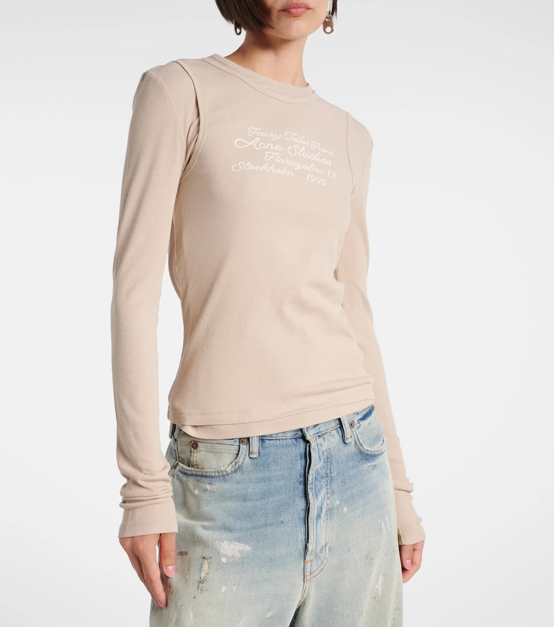 Acne Studios - Layered printed cotton-blend T-shirt
