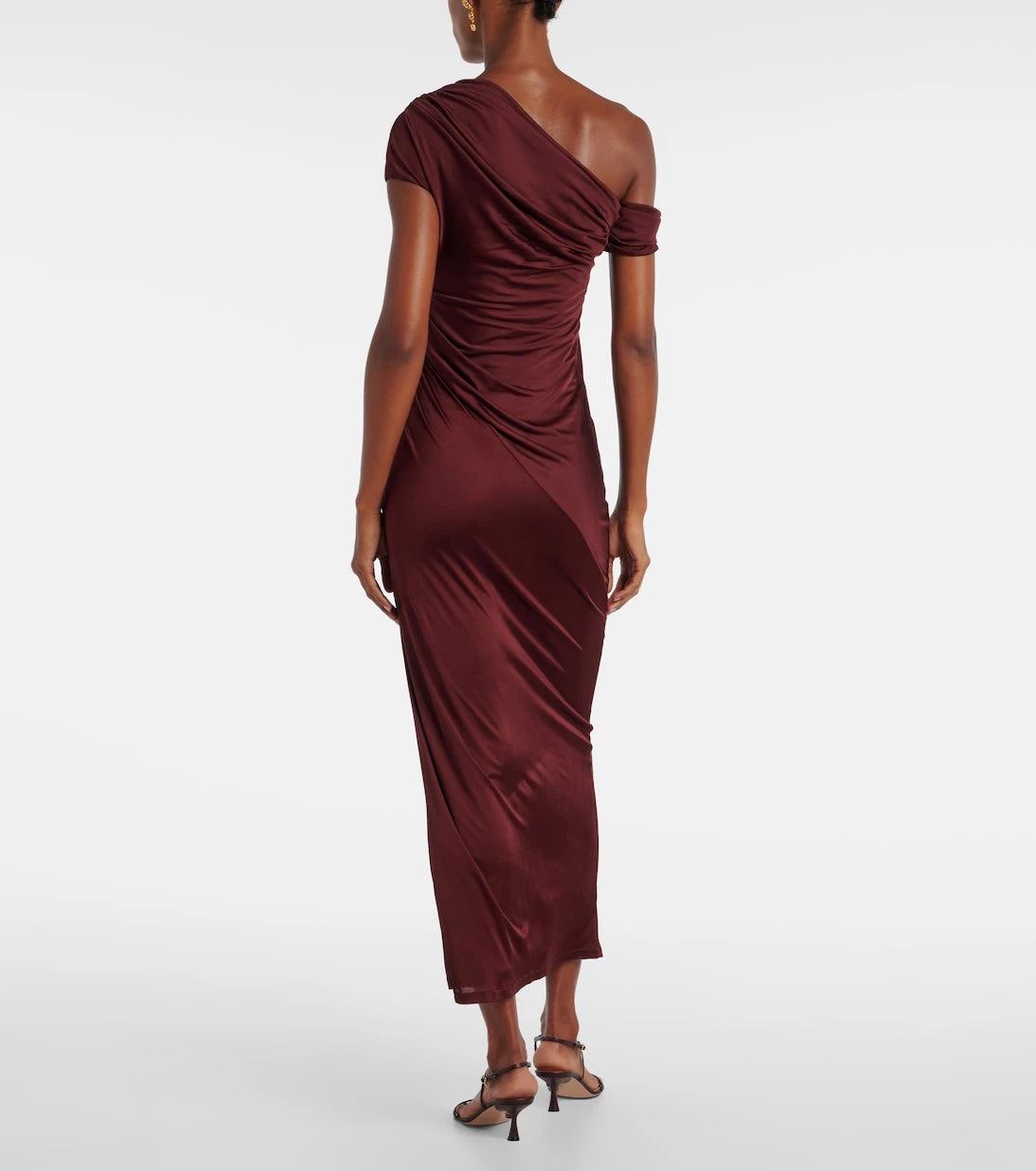 Galvan - Asymmetric draped jersey maxi dress