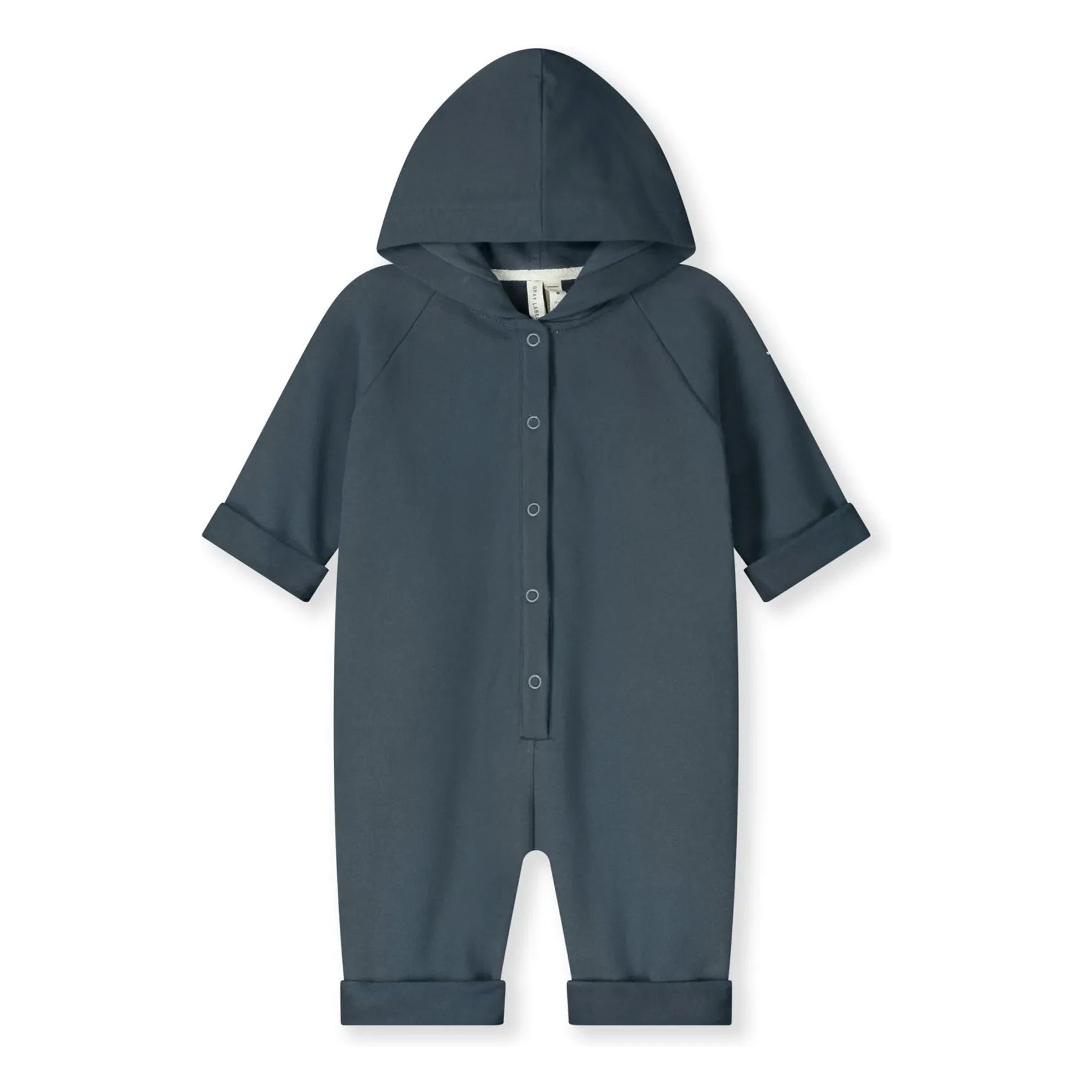 Gray Label - Organic Cotton Hooded Jumpsuit | Grey blue