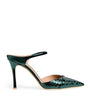 Malone Souliers Green Leather Crocodile-Effect Uma Pumps 90