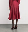 Silk Dorothy Midi Skirt BURGUNDY