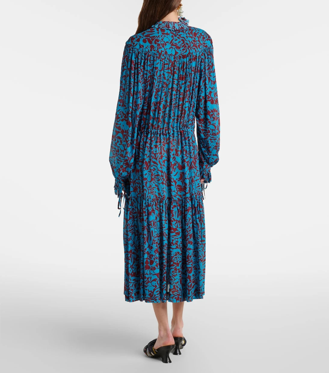 Dries Van Noten - Printed ruffled shirt dress